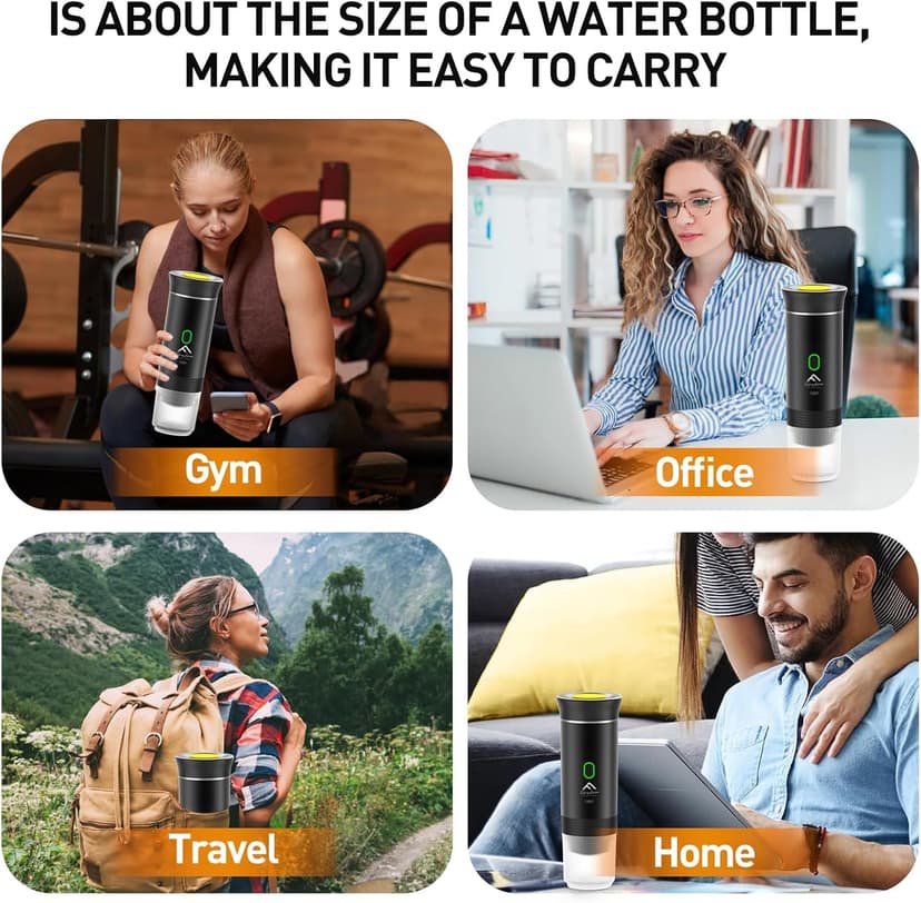 APSARAS USA Portable Coffee Maker for Travel, Portable Espresso Maker, 20 bar Mini Espresso Machine, 3in1 Travel Coffee Maker with Ground Coffee & Capsule(Ns&DG) for RV, Camping, Car