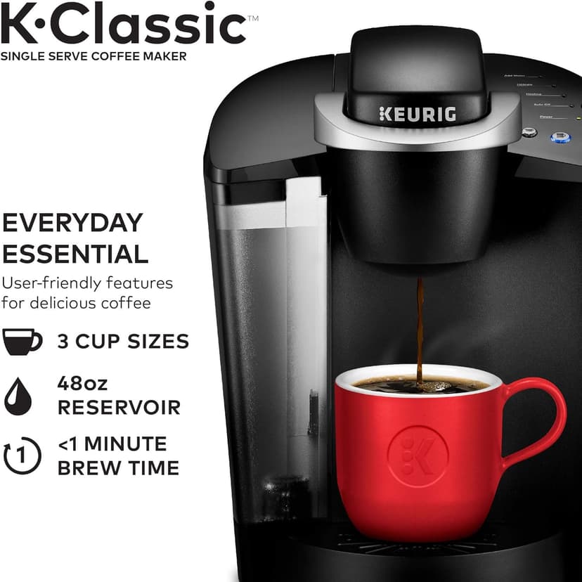 Keurig K-Classic Coffee Maker with AmazonFresh 60 Ct. Coffee Variety Pack, 3 Flavors