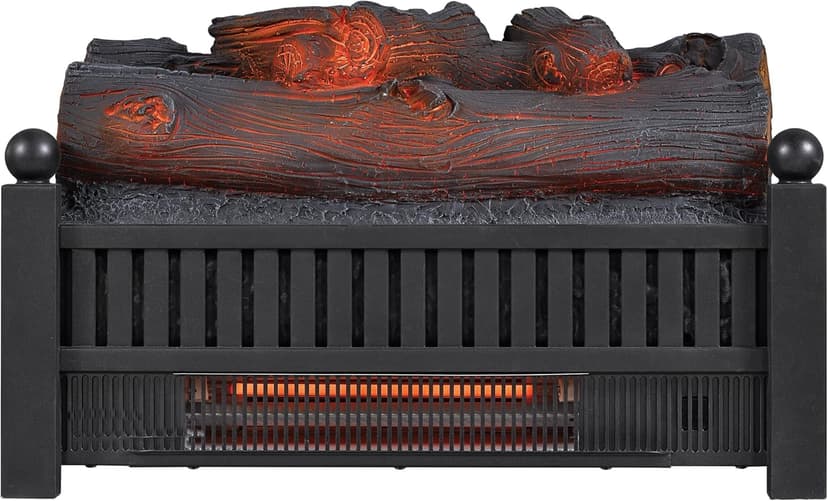 duraflame® Electric Log Set 1,000 Sq Ft Infrared Heater, Faux Logs Insert with LED Flames for Existing Fireplaces, Crackling Sounds, Remote Control Included