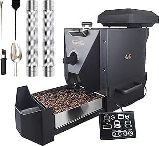 500g Automatic Coffee Roaster Machine for Home Use Wth Smoke Filter(Suitable for Light Roasting), The Smoke Pipes (Suitable for Medium and Dark Roasting) and Chaff Collector