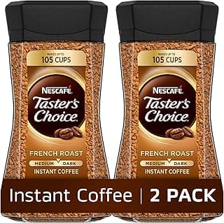 NESCAFÉ Taster's Choice Instant Coffee, Dark Roast, French Roast, 2 Jars (7 Oz Each)