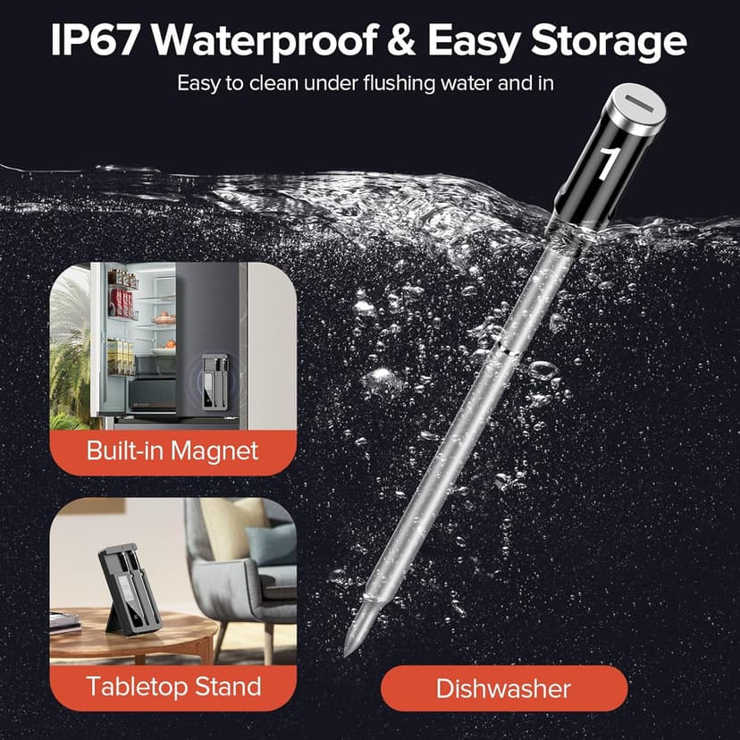 Smart Wireless Meat Thermometer with Dual Probes, Bluetooth & WiFi Combo, Remote Monitoring & Smart Alerts for BBQ, Grill, Smoker, Oven, Air Fryer