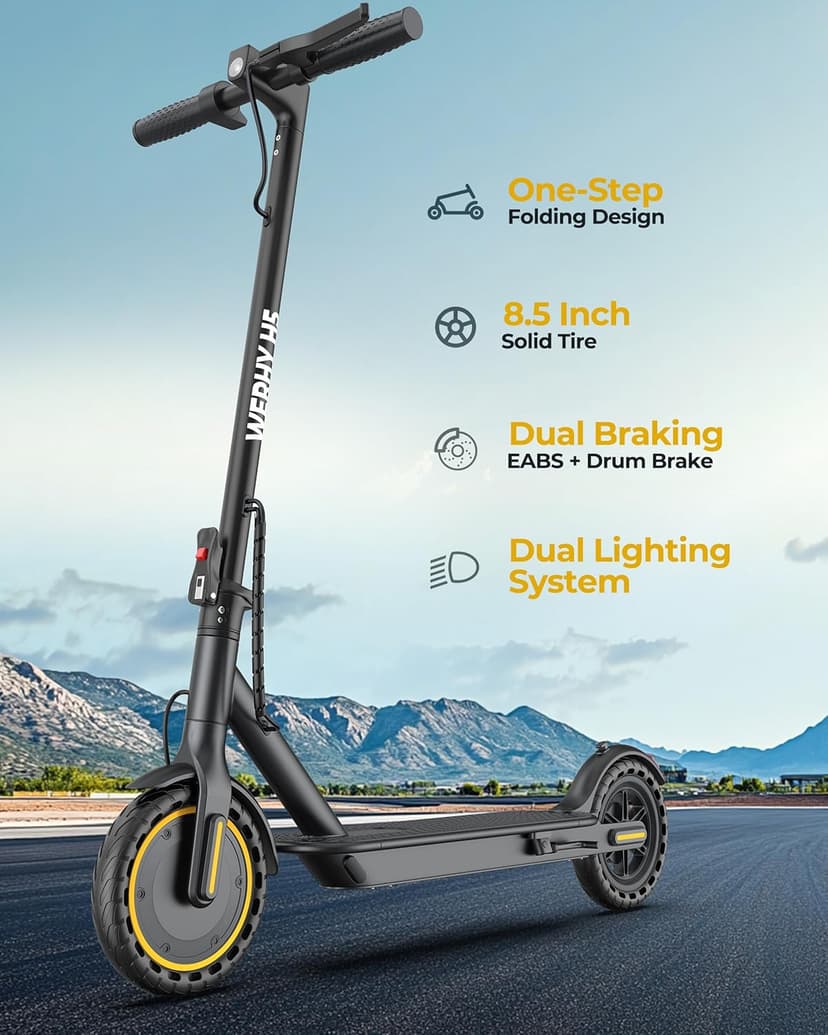Electric Scooter, 350W/500W Motor, 8.5''/10''Tires, Top Speed 16/19/22 mph, Max 12/21/23Miles Ranges, Foldable E Scooter for Adults