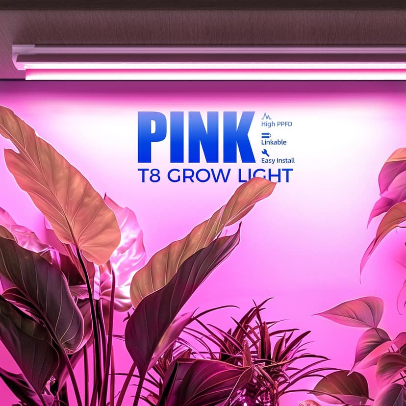 Barrina LED Grow Light, 252W(6 x 42W) 4ft T8, Full Spectrum, V-Shape with Reflector, Linkable Design, Plant Lights for Indoor Plants, 6-Pack