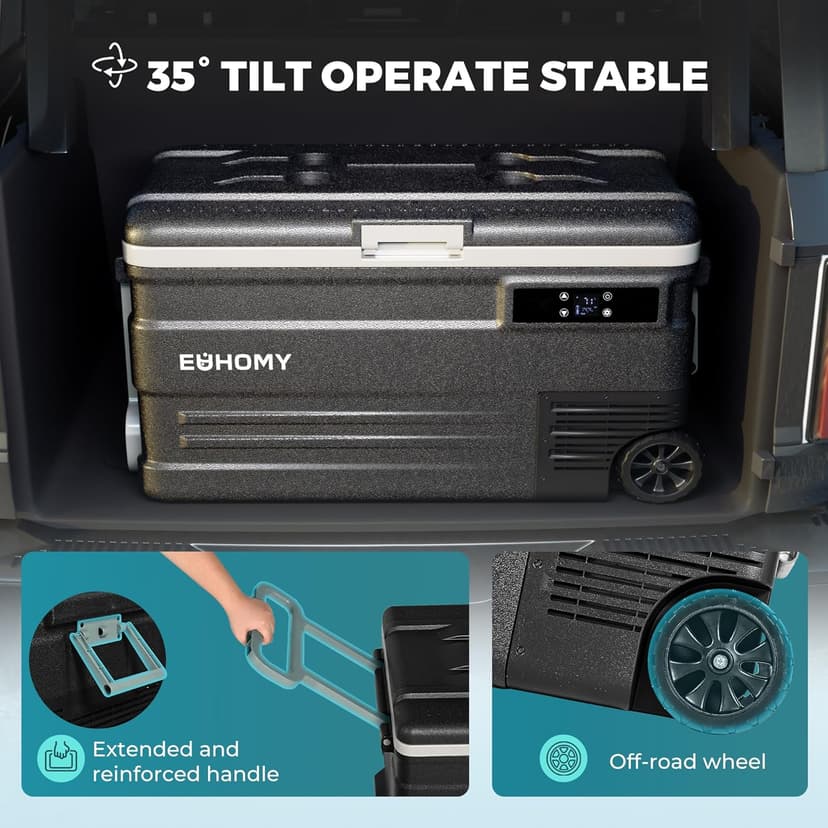 EUHOMY 12 Volt Refrigerator, 80QT(75L) 12V Fridge, Electric Cooler APP Control, Car Fridge 12/24V DC 110-240V AC, Car Refrigerator 0℉~68℉, 12 Volt Cooler for Camping, Trip, Truck, Boating, Outdoor