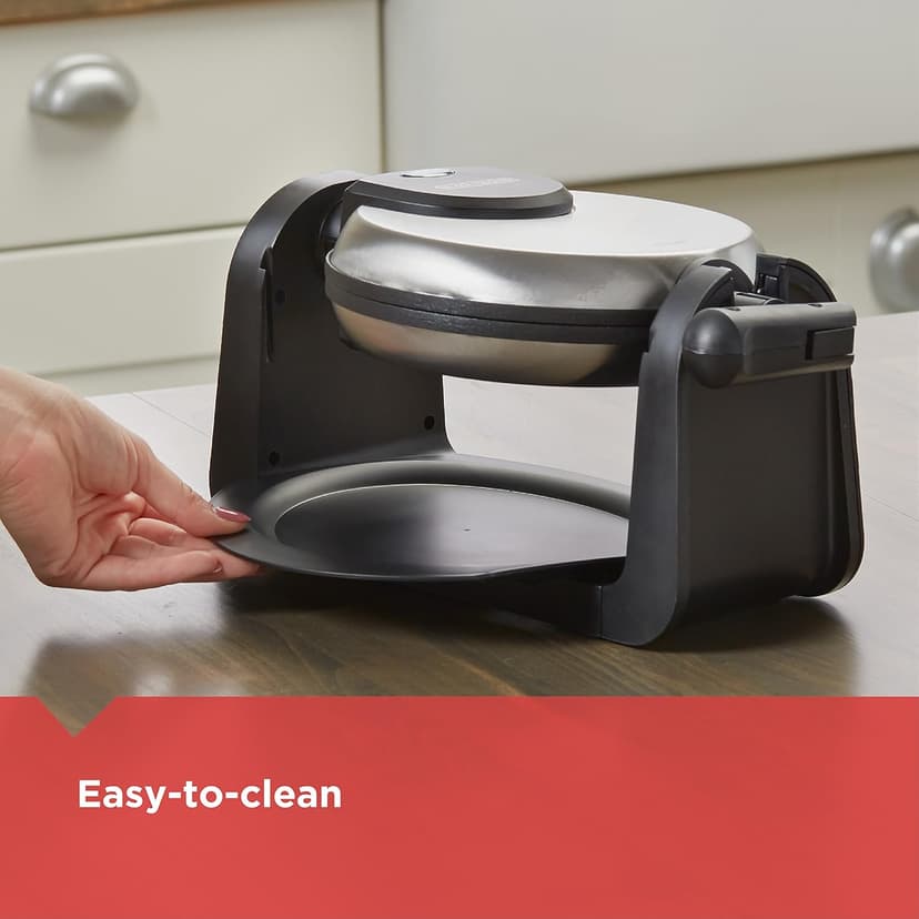 BLACK+DECKER Flip Waffle Maker, WM1404S, 7" Round Belgian Waffles, Ready Light Indicator