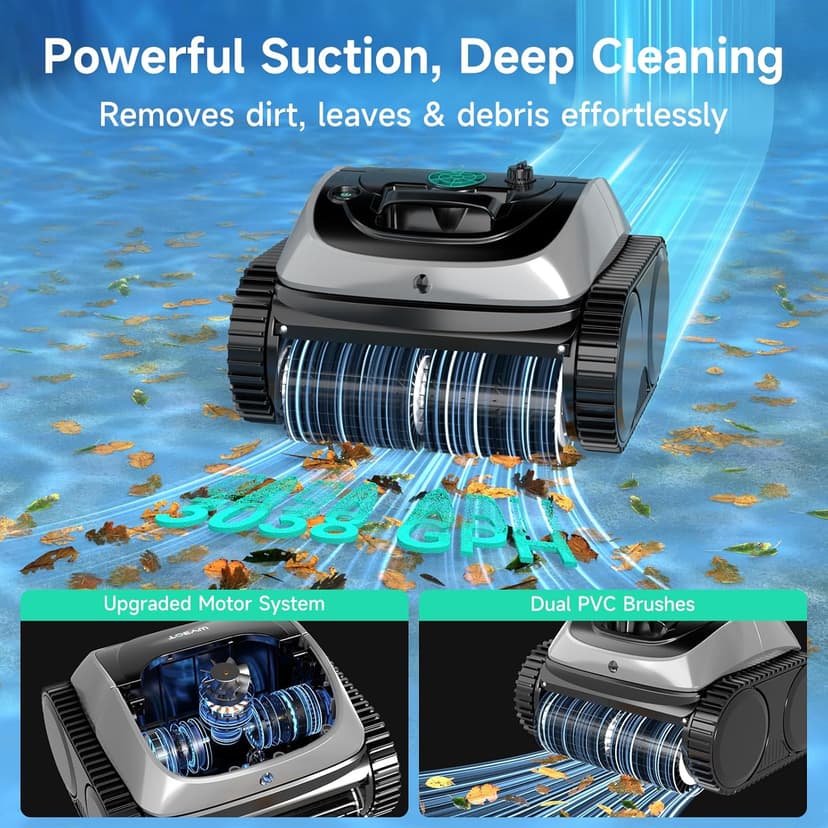 (2025 Upgrade) WYBOT C1 Pool Robot Vacuum for Inground Pools, 4-in-1 Cordless Robotic Pool Cleaner Lasts 150min, Triple-Motor up to 1,614 Sq.ft, Smart APP Support, Auto Wall & Waterline Cleaning