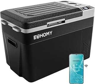 EUHOMY 12 Volt Refrigerator, 32QT(30L) Electric Cooler, Car Fridge APP Control, Car Refrigerator 12/24V DC 110-240V AC, Portable Freezer Usable Battery for Camping, Travel, Truck, Outdoor