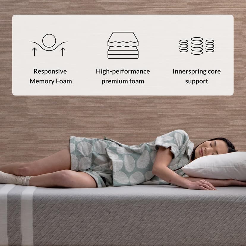 Leesa Original Hybrid 11" Mattress, King, Premium Cooling Foam and Individually Wrapped Springs/CertiPUR-US Certified / 100-Night Trial