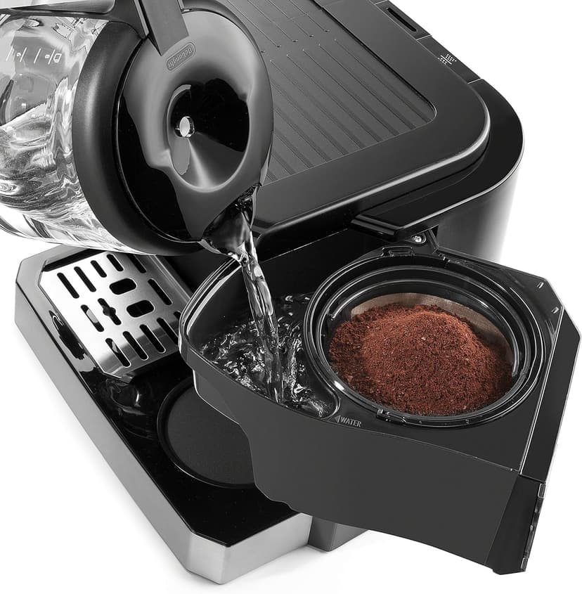 De’Longhi All-in-One Coffee and Espresso Maker Combo with Grinder, Milk Frother, Auto Timer & Dual Heating System – Espresso Machine & Drip Coffee Brewer – All-in-One Stainless Steel Barista Machine