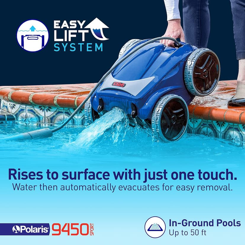 Polaris F9450 Sport Robotic In-Ground Swimming Pool Cleaner Vacuum 4-Wheel Drive