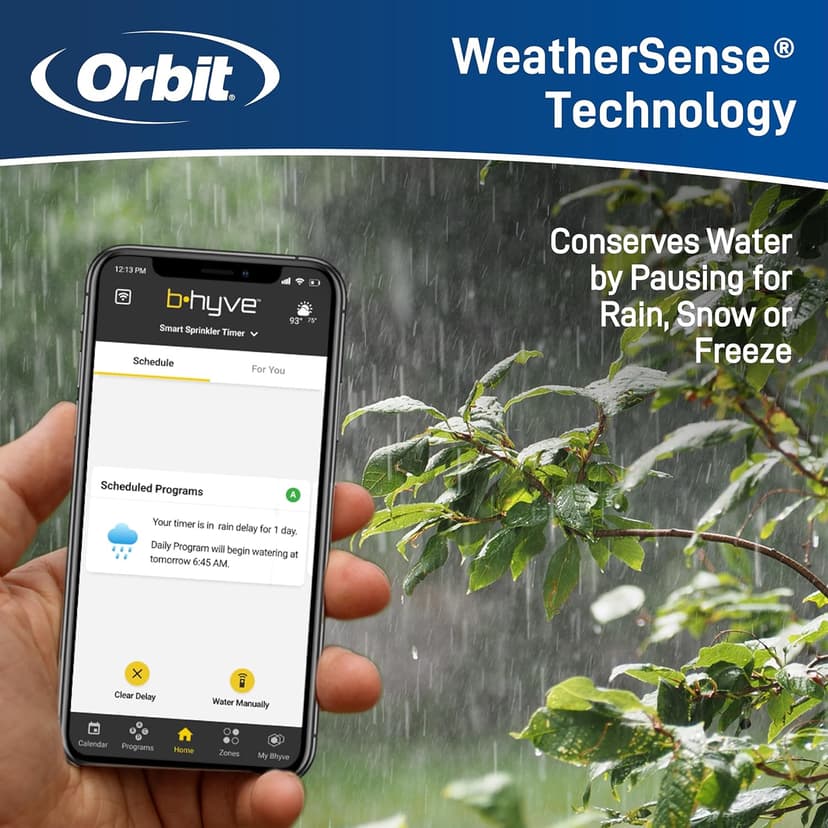 Orbit 57915 B-hyve 4-Zone Smart Sprinkler Controller, Gray