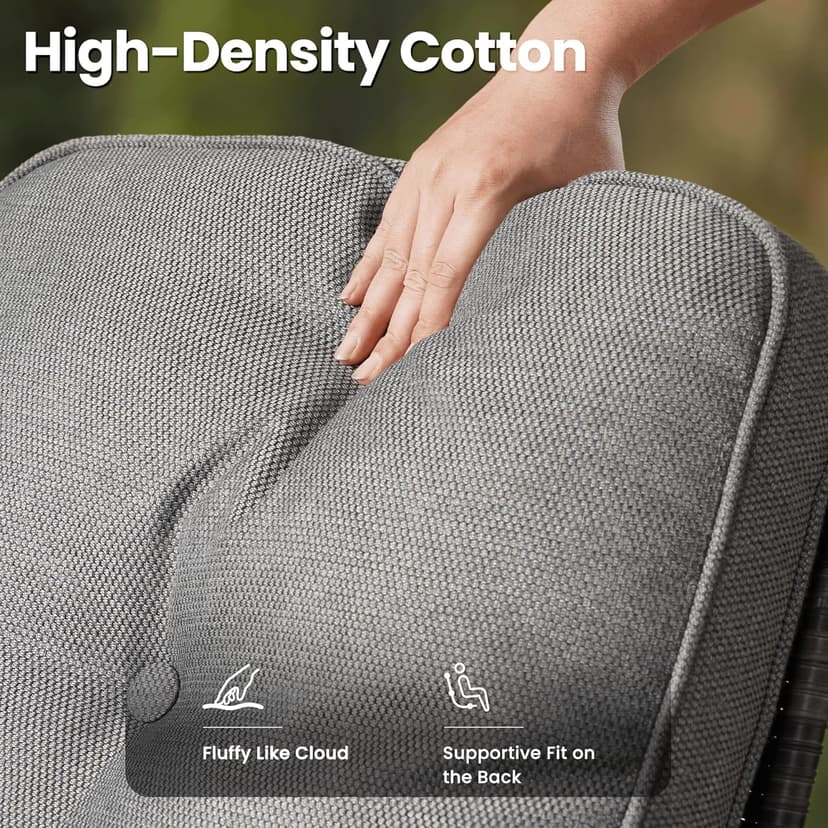 ovios 5 Pieces Patio Furniture Set, Outdoor Wicker Sofa with Swivel Chairs, Coffee Table, All Weather High Back Rattan Loveseat Couch with Comfy Cushions, Dark Grey