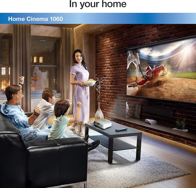 Epson Home Cinema 1060 Full HD 1080p 3,100 Lumens Color Brightness (Color Light Output) 3,100 Lumens White Brightness (White Light Output) 2x Hdmi (1x Mhl) Built-in Speakers 3lcd Projector