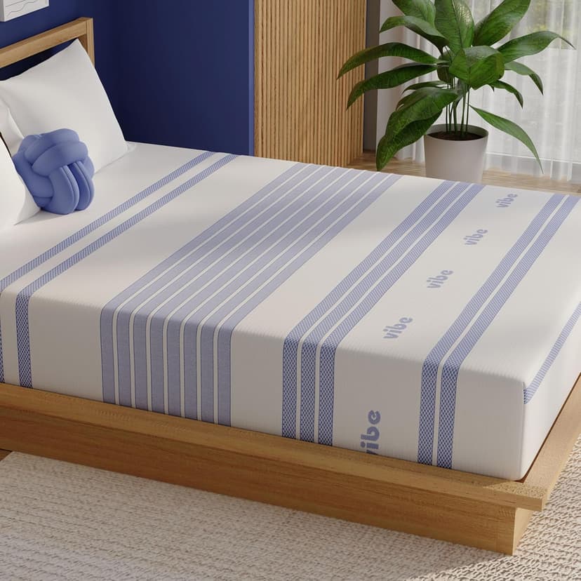 Vibe Gel Memory Foam Mattress, Fiberglass Free 8-Inch CertiPUR-US Certified Bed-in-a-Box, Twin, White