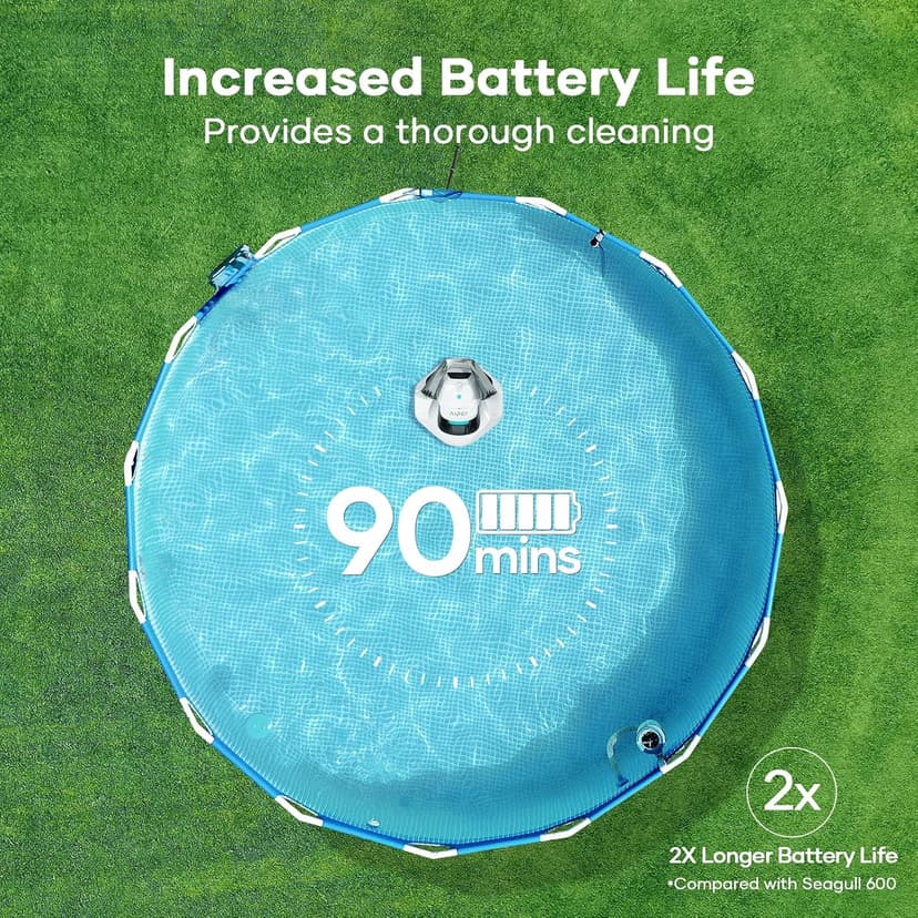 AIPER Cordless Robotic Pool Vacuum, Self-Parking Technology, Portable, Ideal for Above-Ground Flat Pool up to 40 Feet