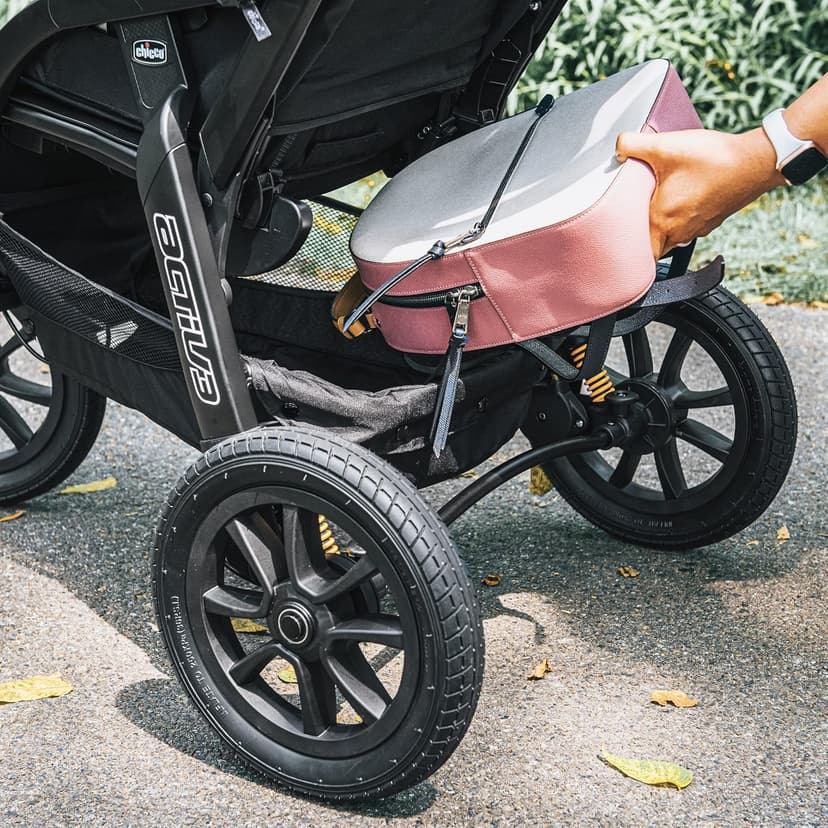 Chicco Activ3 Jogging Stroller, All-Terrain Stroller, Compatible with Chicco Infant Car Seats (not Included), Baby Travel Gear | Eclipse/Grey