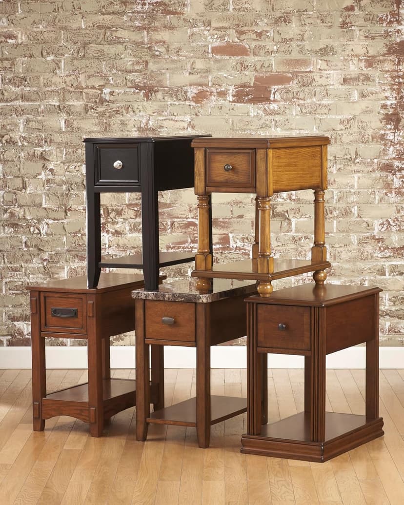 Signature Design by Ashley T007-527 Chair Side End Table, 24.50" W x 17.00" D x13.50 H, Medium Brown