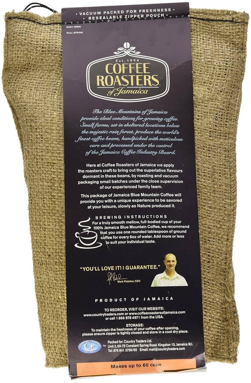 Coffee Roasters of Jamaica - 100% Jamaica Blue Mountain Coffee (16oz Whole Beans)