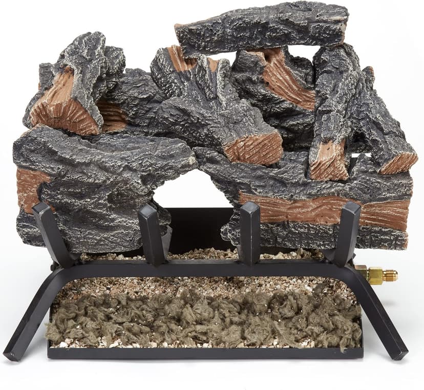 HearthSense CSW18HVL Natural Gas Vented Fireplace Logs Set with Match Light, 45000 BTU, Heats up to 1650 Sq. Ft, Colorado Split Wood, 18 Inches