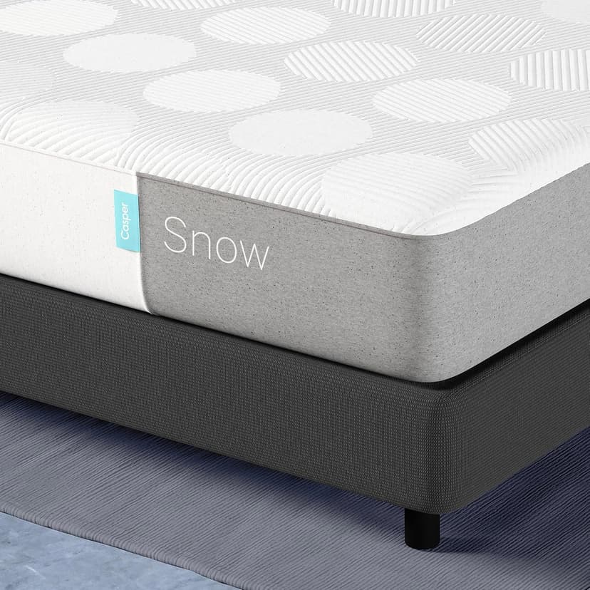 Casper Sleep Snow Mattress, King Medium Firm Memory Foam Mattress w/ HeatDelete Cooling Bands - 100-Night Trial - CertiPUR-US Mattress, Light Grey