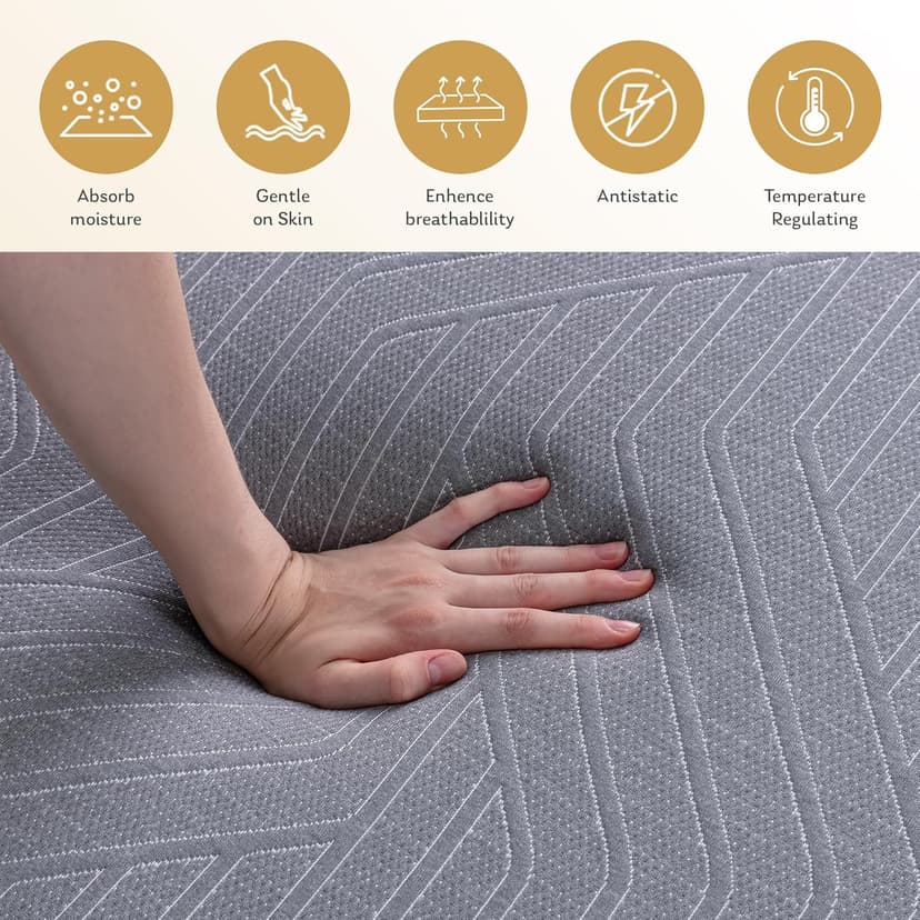 EGOHOME 12 Inch King Size Mattress, Copper Gel Cooling Memory Foam for Back Pain Relief, Therapeutic Bed in a Box, Foam Made in USA, CertiPUR-US Certified, 76x80x12 Black