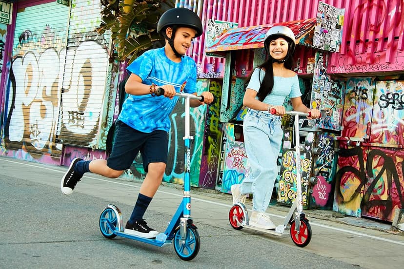 Razor A5 Lux Kick Scooter for Kids Ages 8+ - 8" Urethane Wheels, Anodized Finish Featuring Bold Colors and Graphics, for Riders up to 220 lbs