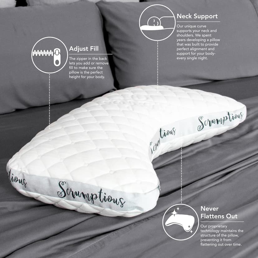 Honeydew Scrumptious Cooling Side Sleeping Pillow with Free Pillowcase- Best for Side Sleepers- Neck and Shoulder Pain Relief Pillow- The Most Awarded Side Sleeper Pillow- Made in The USA (Queen Size)