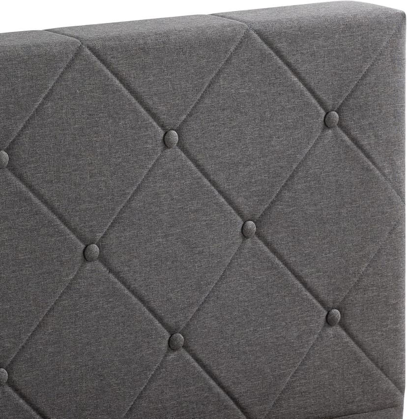 ZINUS Shalini Upholstered Platform Bed Frame, Mattress Foundation, Wood Slat Support, No Box Spring Needed, Easy Assembly, Dark Grey, Queen