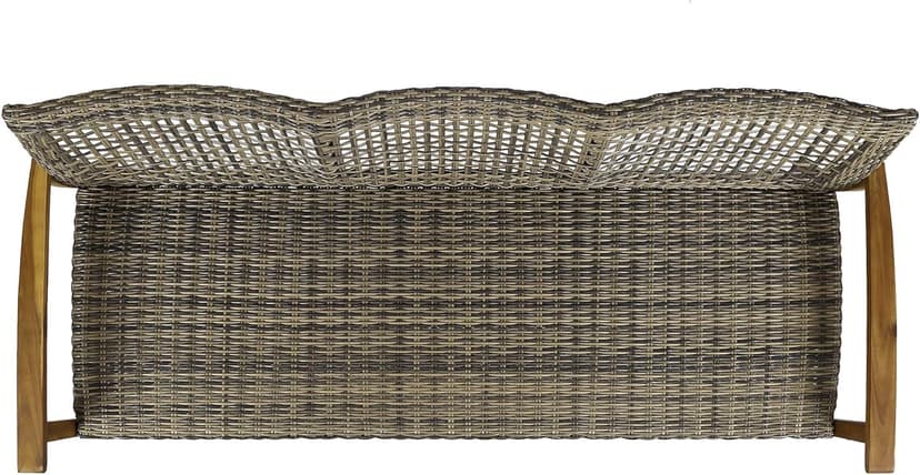 Christopher Knight Home Marcia Outdoor Wood Sofa, Wicker, 75.50 x 31.00 x 31.50, Gray, Natural Stained Finish