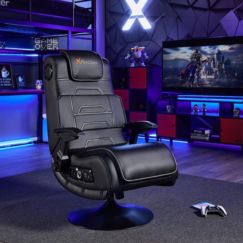 X Rocker PC Computer Gaming Desk Chair, Built-in Audio, College Dorm Essentials for Guys and Girls, Gamers, Bedroom, Dorm Room Essentials, Foldable