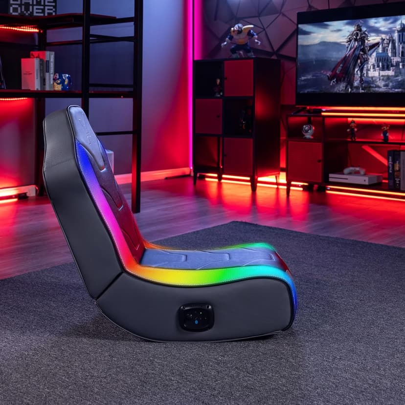 X Rocker Cosmos RGB Floor Rocker - LED Gaming Chair for Comfortable & Immersive Gaming - Chair with Gaming System Compatibility & Easy Setup - Integrated Speakers & RGB Lighting
