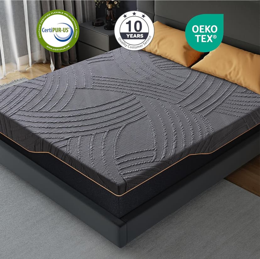 14 Inch Queen Size Memory Foam Mattress in a Box, Copper-Infused Aerofusion Foam & Cooling Fabric Cover, Firm Queen Mattress, Fiberglass-Free, CertiPUR-US Certified, 60”x80”x14”