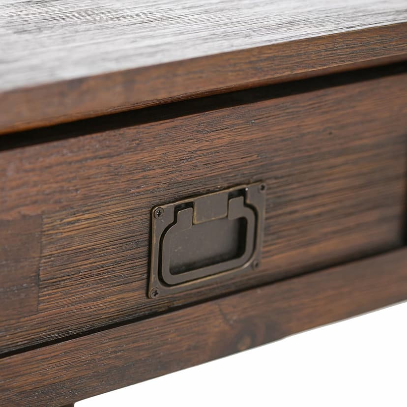 SIMPLIHOME Monroe SOLID ACACIA WOOD 22 inch Wide Square Rustic End Side Table in Distressed Charcoal Brown for the Living Room and Bedroom