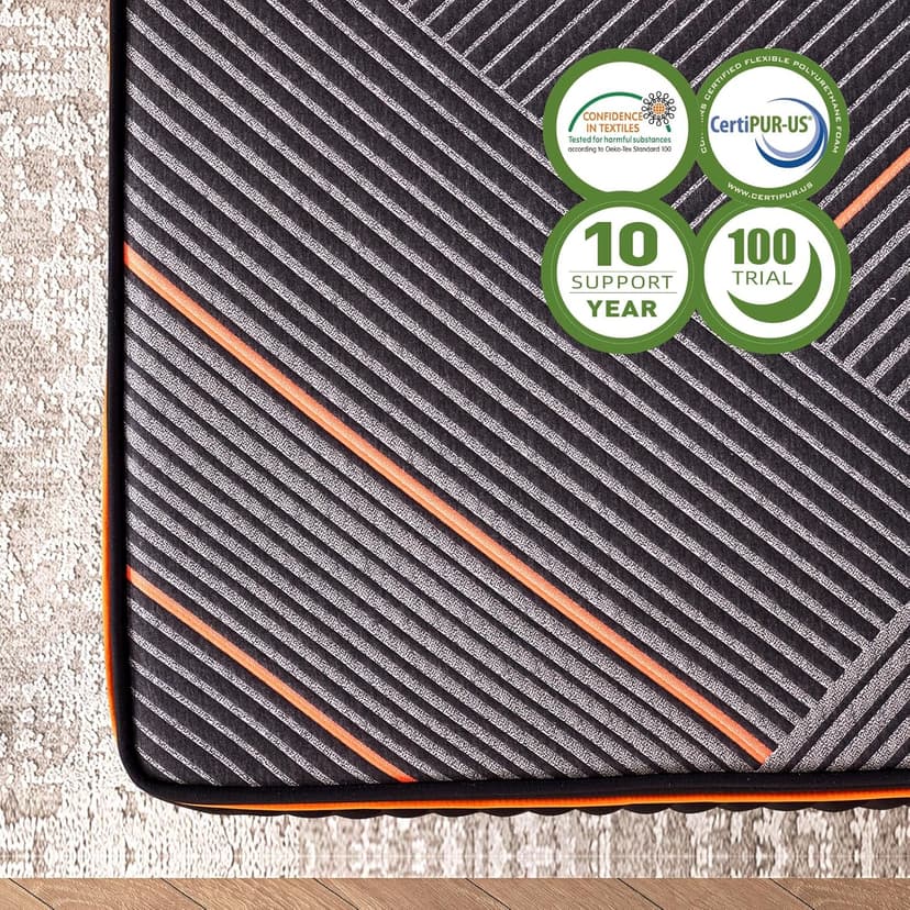 Queen Mattress, 14 Inch Plush Hybrid Mattress Memory Foam with Individually Pocket Springs Queen Size Mattress in Box, Plush Mattress for Pressure Relief,CertiPUR-US Certified,Edge Support