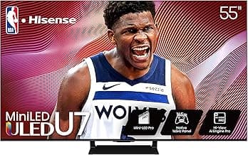 Hisense 55" Class U7 Mini-LED ULED 4K UHD Google Smart TV (55U75QG, 2025 Model) - QLED, Native 165Hz, VRR 288, Up to 3000 Nits, HDR10+, Dolby Vision IQ · Atmos, IMAX Enhanced, 2.1.2 Ch Surround