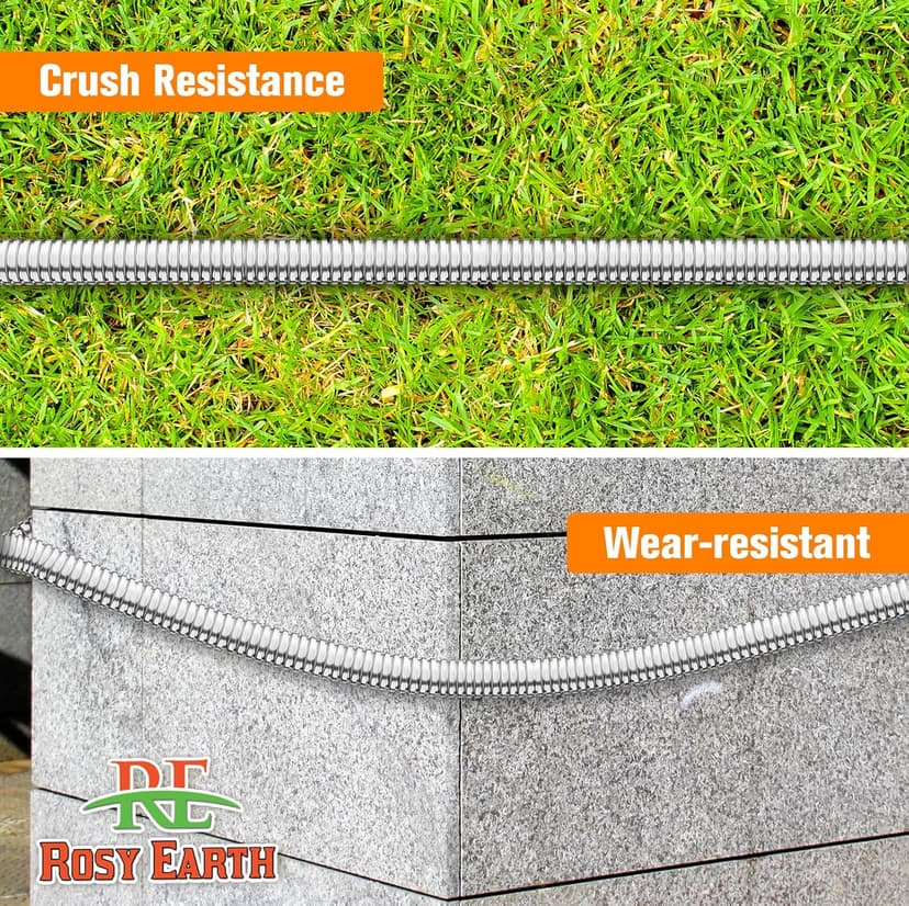 100 FT Garden Hose Expandable - 304 Stainless Steel Water Hose 100 FT - Heavy Duty Flexible Kink Free Hose, no Bite