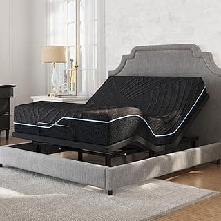 Queen Adjustable Bed Frame with Mattress, 14 inch Medium Copper-Gel Memory Foam Mattress, Head & Foot Incline, 750lbs Lift Capacity, Powerful Quiet Motor, 5 Minutes Tools-Free Assembly