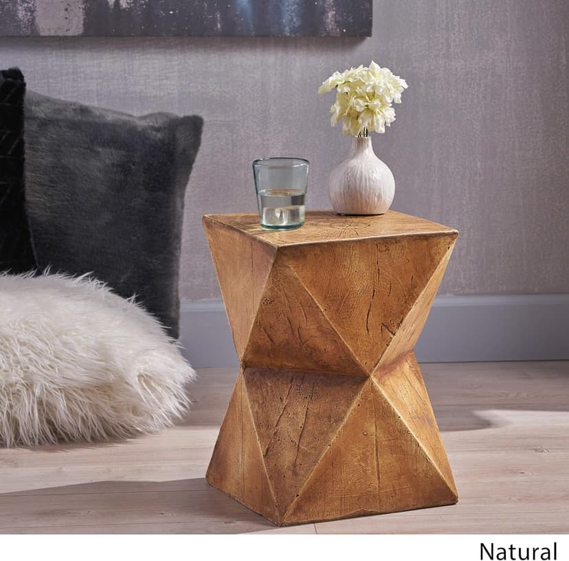 Christopher Knight Home Manuel Light-Weight Concrete Accent Table, Natural, 12.5D x 12.5W x 17.75H in