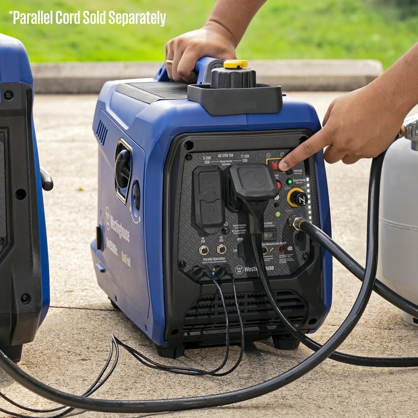 Westinghouse 2550 Peak Watt Super Quiet & Lightweight Portable Inverter Generator, RV Ready 30A Outlet, Gas and Propane Powered, CO Sensor, Parallel Capable, Long Run Time