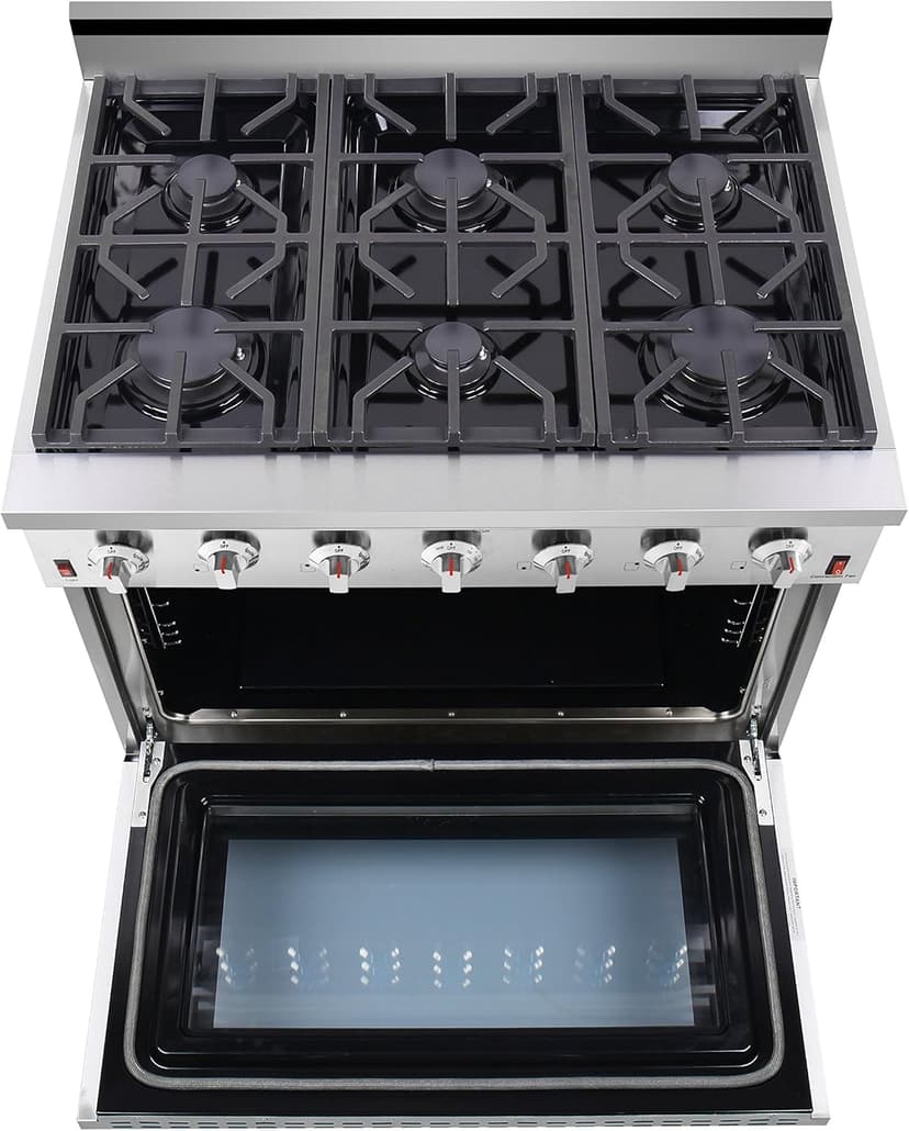 NXR SC3611 36" 5.5 cu.ft. Pro-Style Natural Gas Range with Convection Oven, Stainless Steel