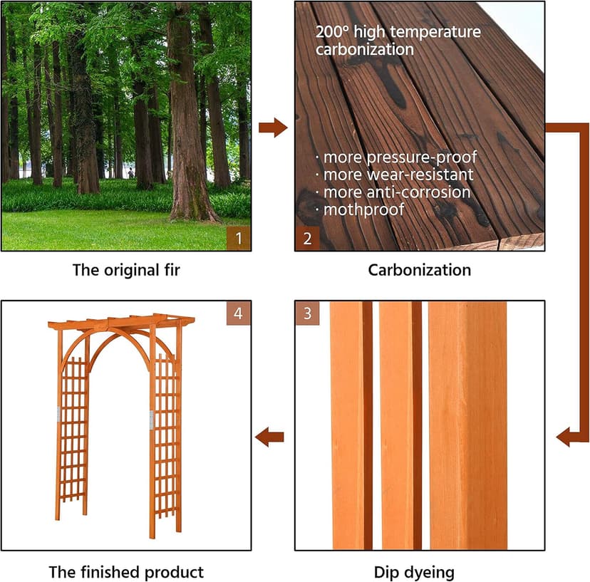 Yaheetech 85in Wooden Garden Trellis Horticulture Garden Arch Arbor for Climbing Planting Plant Stand in Garden Yard Outdoor, Brown