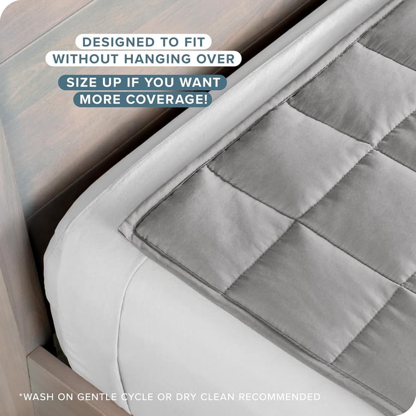 Bare Home Weighted Blanket All-Natural 100% Cotton with Nontoxic Glass Beads 48"x72" 15lbs, Light Grey