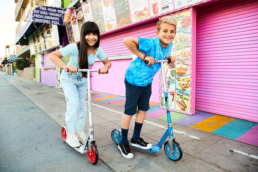 Razor A5 Lux Kick Scooter for Kids Ages 8+ - 8" Urethane Wheels, Anodized Finish Featuring Bold Colors and Graphics, for Riders up to 220 lbs