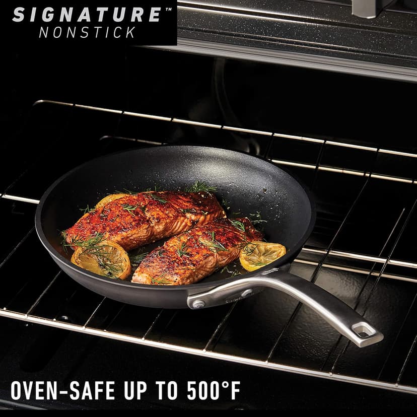 Calphalon Signature Hard-Anodized Nonstick Wok, 12", Flat-Bottom, Oven-Safe, PFOA-Free, Black