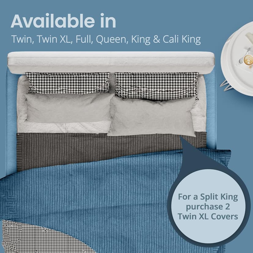 SafeRest Waterproof King Size Mattress Protector - Fitted with Stretchable Pockets - Machine Washable Cotton Mattress Cover for Bed