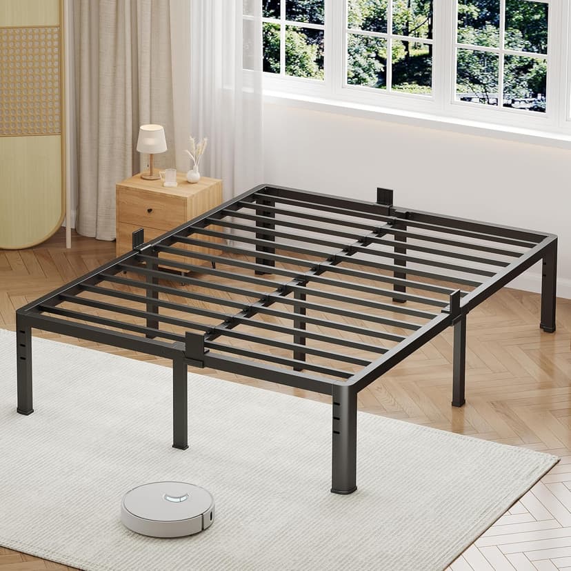 NKZ 14 Inch King Bed Frame, Sturdy Metal Platform with Round Corner Legs, 3,500 lbs Heavy Duty Steel Slat Support, Easy Assembly, Noise Free, No Box Spring Needed