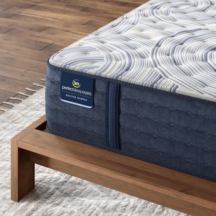Serta Perfect Sleeper Pro - Hampton 12.5" Extra Firm Queen Latex Hybrid Mattress - 5 Support Zones and Cooling Tech for Premium Hybrid Comfort - 100 Night Trial, CertiPUR-US Certified