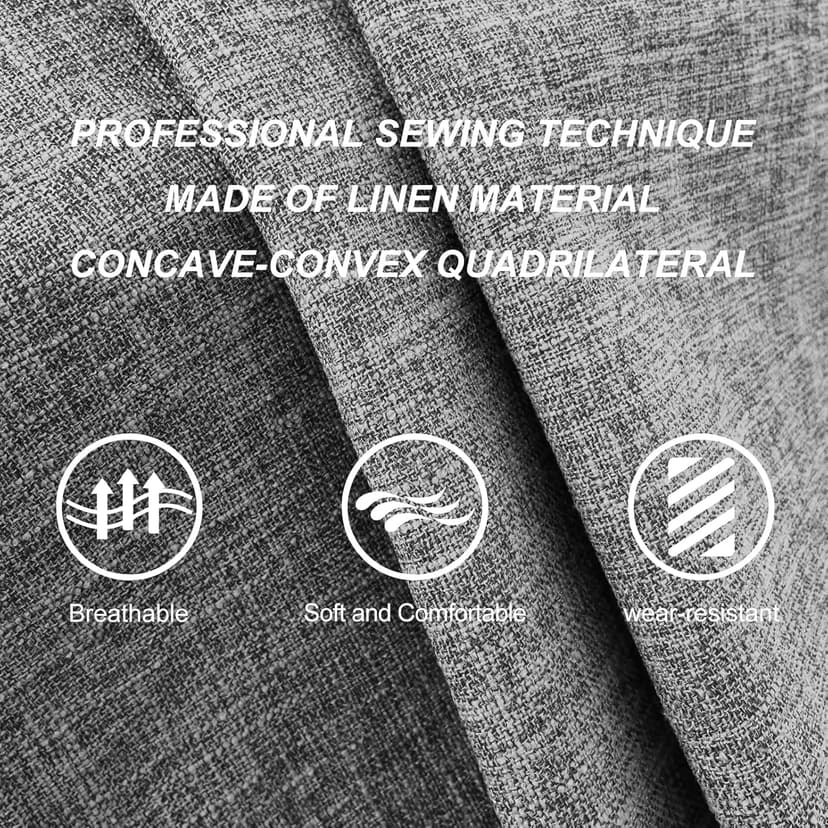 Linen Car Seat Covers Front Seat Covers Breathable Cloth Fabric Car Seat Protector - Universal Fit for Cars, Vans, SUVs, Trucks - 2 Units - Gray