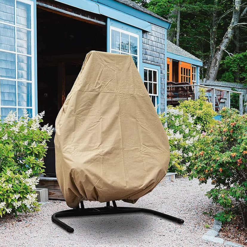 Qwork Double Egg Chair with Stand,2 Person Wicker Rattan Hanging Swing Chair, Hammock Swing Chair UV Resistant Cushion with Stand for Indoor Bedroom Outdoor Garden Backyard